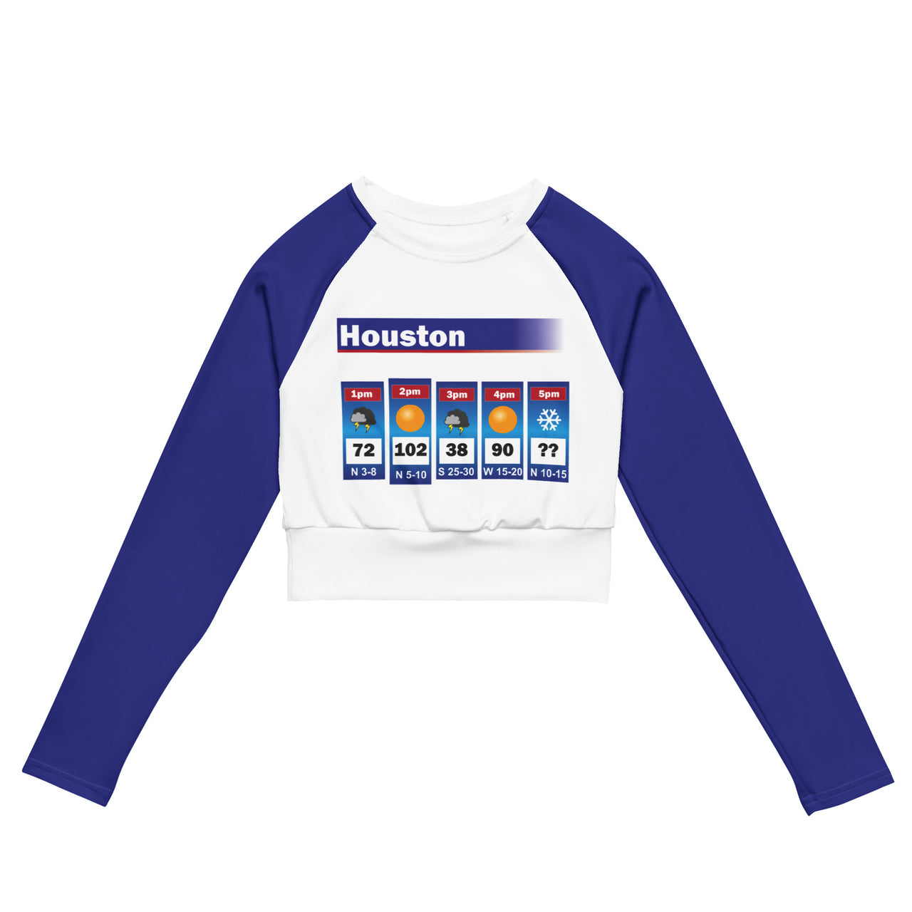Houston Weather Long-Sleeve Crop Top