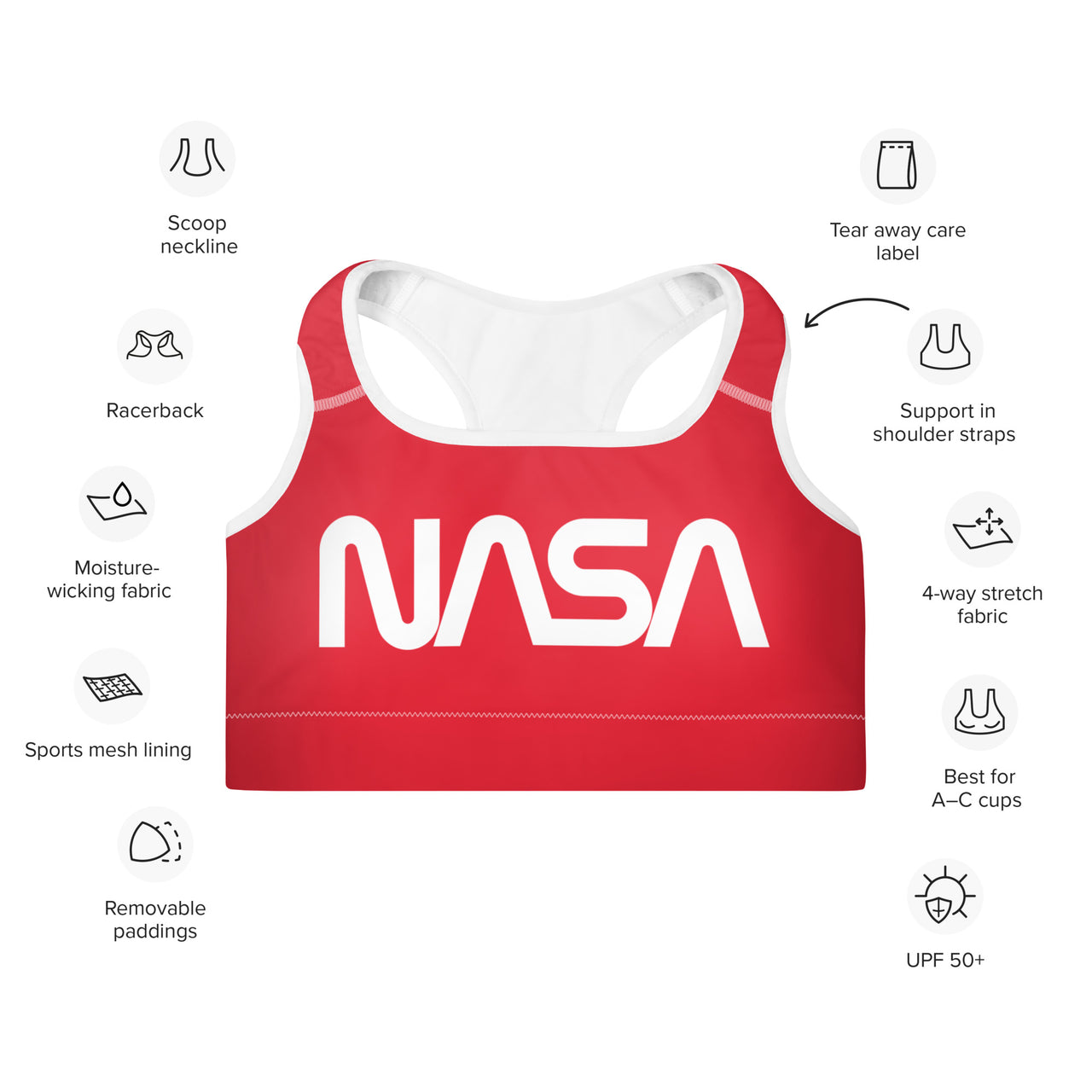 NASA Worm Padded Sports Bra