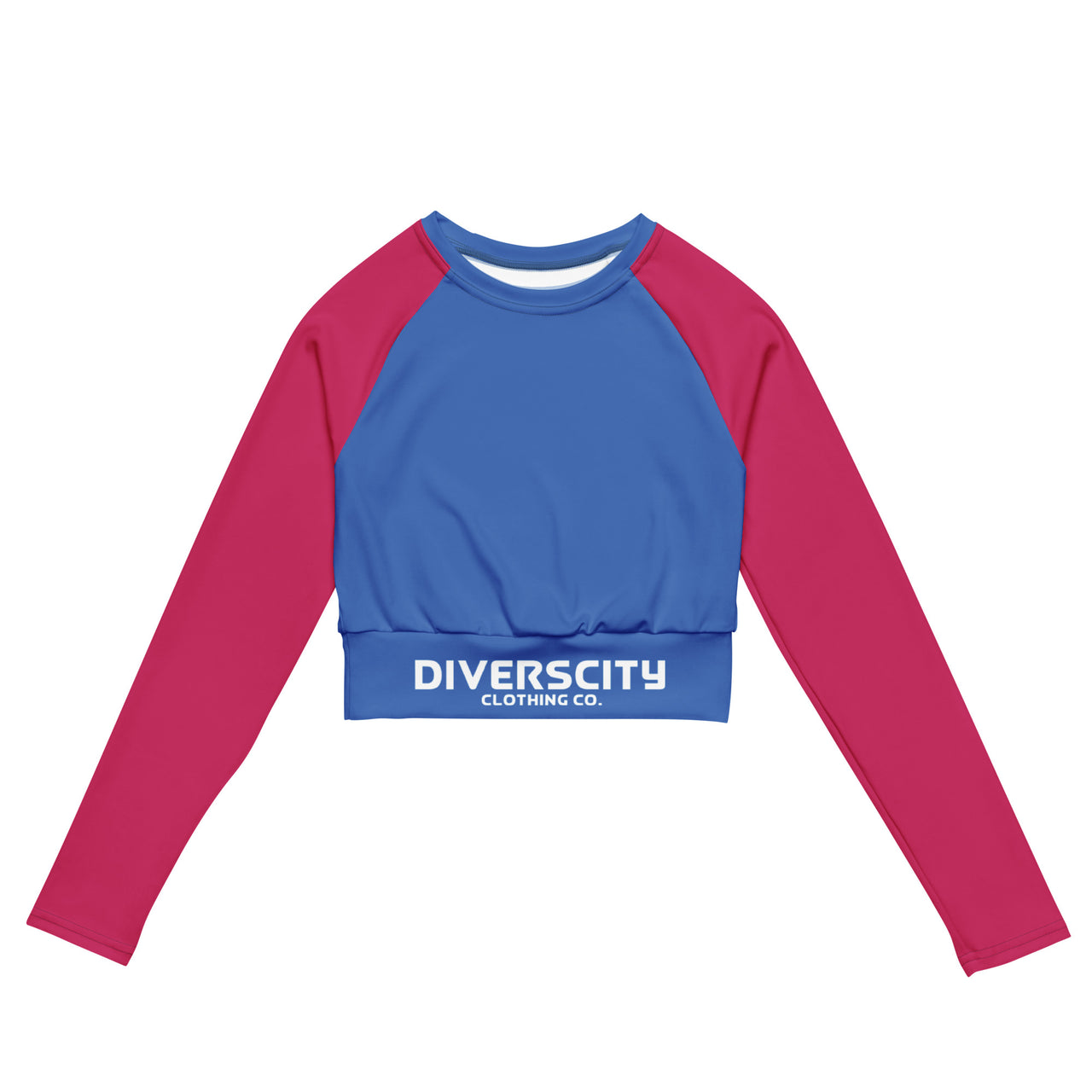 Diverscity Signature Recycled Long-Sleeve Crop Top beetroot purple/perennial blue