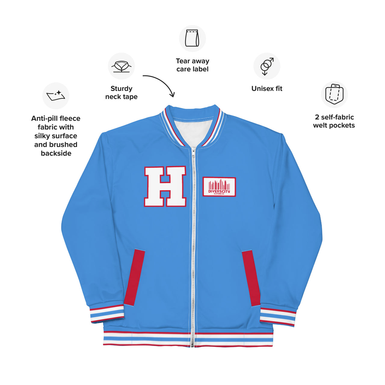 H-Town Luv Ya Blue Unisex Bomber Jacket