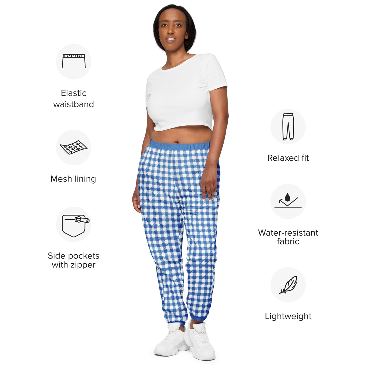 Blue Perennial Plaid Unisex Track Pants