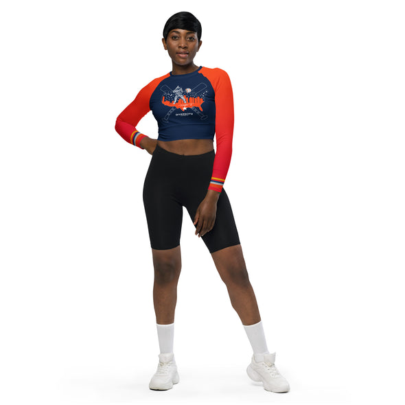 Americas Team is Houston Recycled Long-Sleeve Crop Top