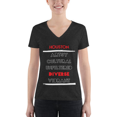 5 Facet's of Houston Women's Fashion Deep V-neck Tee