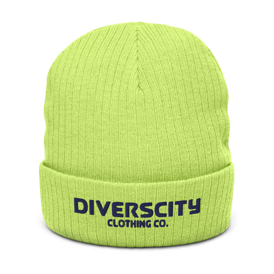 Diverscity Ribbed Knit Beanie acid green/navy