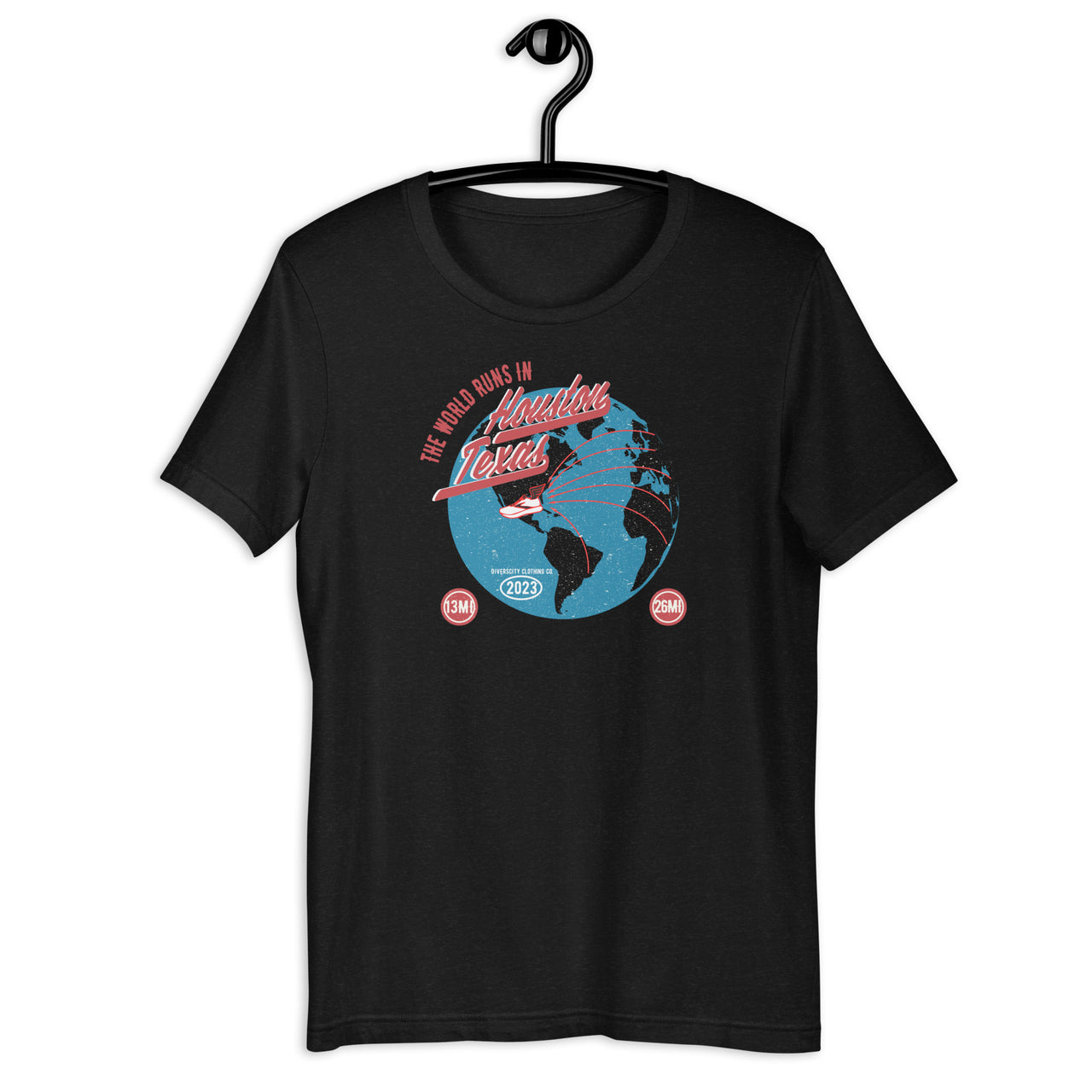 The World Runs In Houston Unisex t-shirt